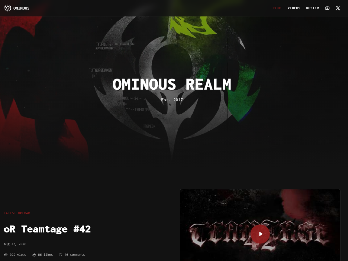 The Ominous Realm website